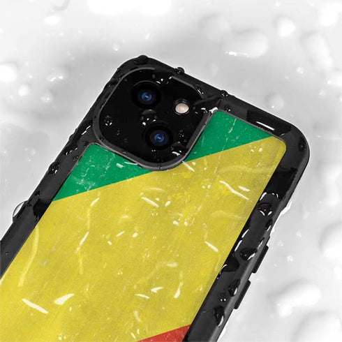 Republic of the Congo Flag Distressed iPhone 15 Waterproof Case